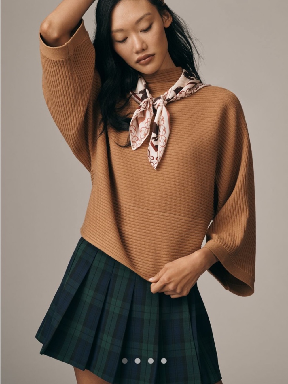 Anthropologie Mock Neck Wide Sleeve Sweater